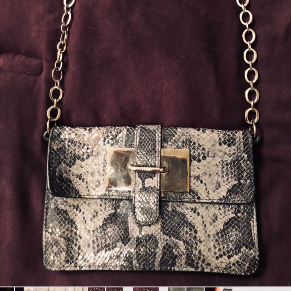 FURLA ❤️Beautiful PYTHON mini snakeskin bag GREY